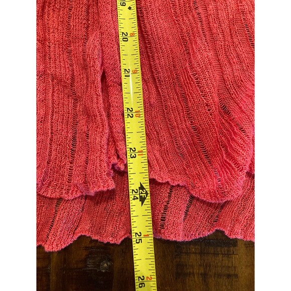 Eileen Fisher Linen and Silk Blend Open Front Cardigan Pink Womens Size Medium - Picture 9 of 9